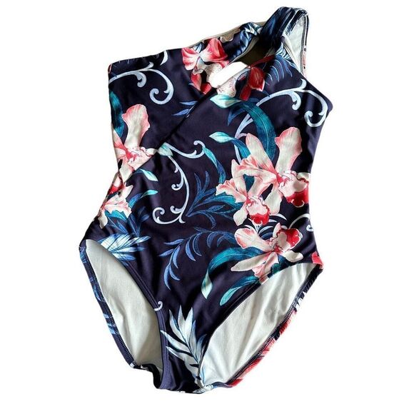 Carmen Marc Valvo Other - Carmen Marc Valvo One-Shoulder Cutout One-Piece Swimsuit size 8 NEW